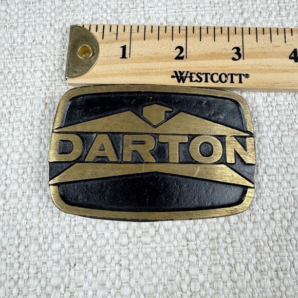 Vintage Darton Brass Belt Buckle Archery CrossBow Compound Bow Hunter USA Made - Picture 5 of 6
